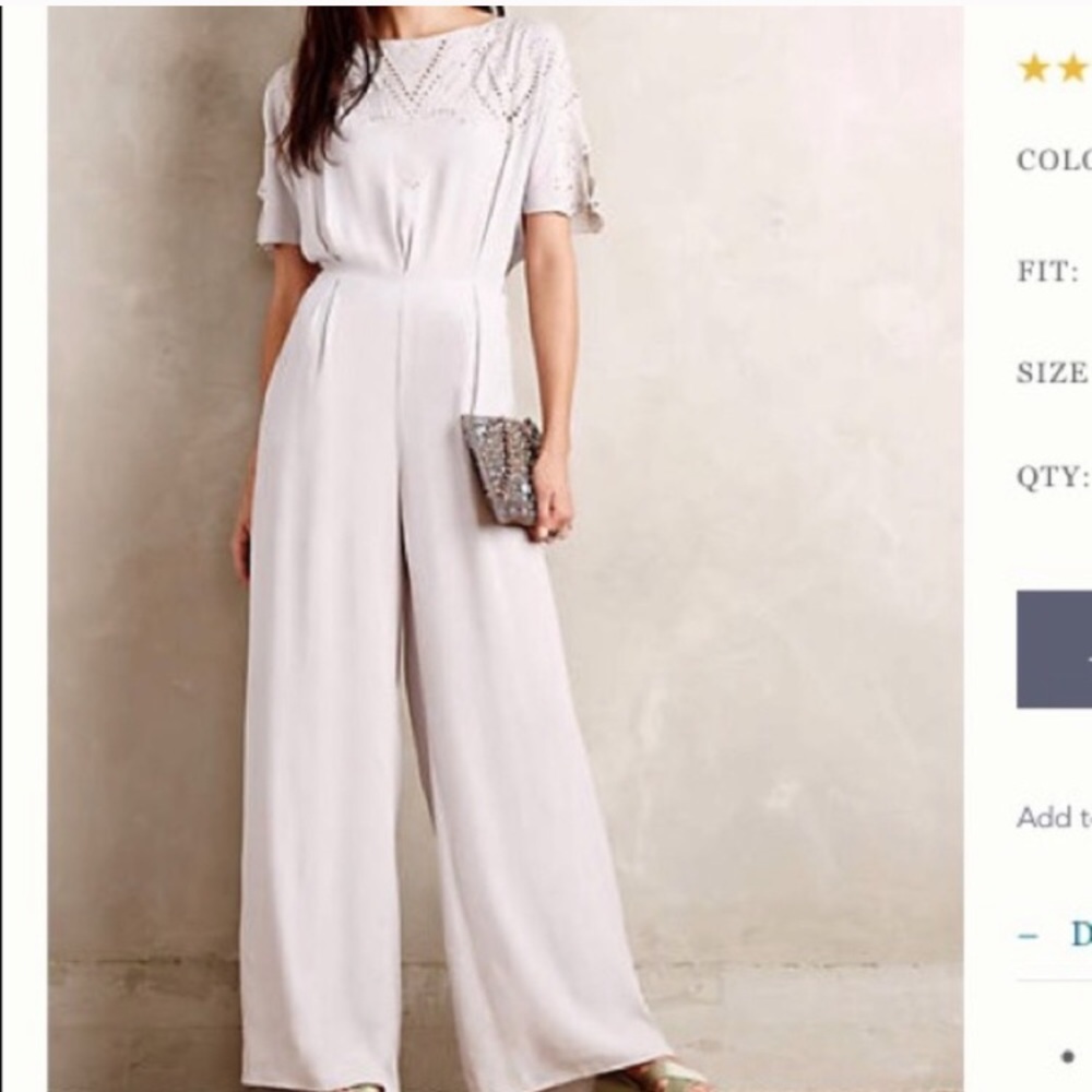 Anthropologie grey jumpsuit